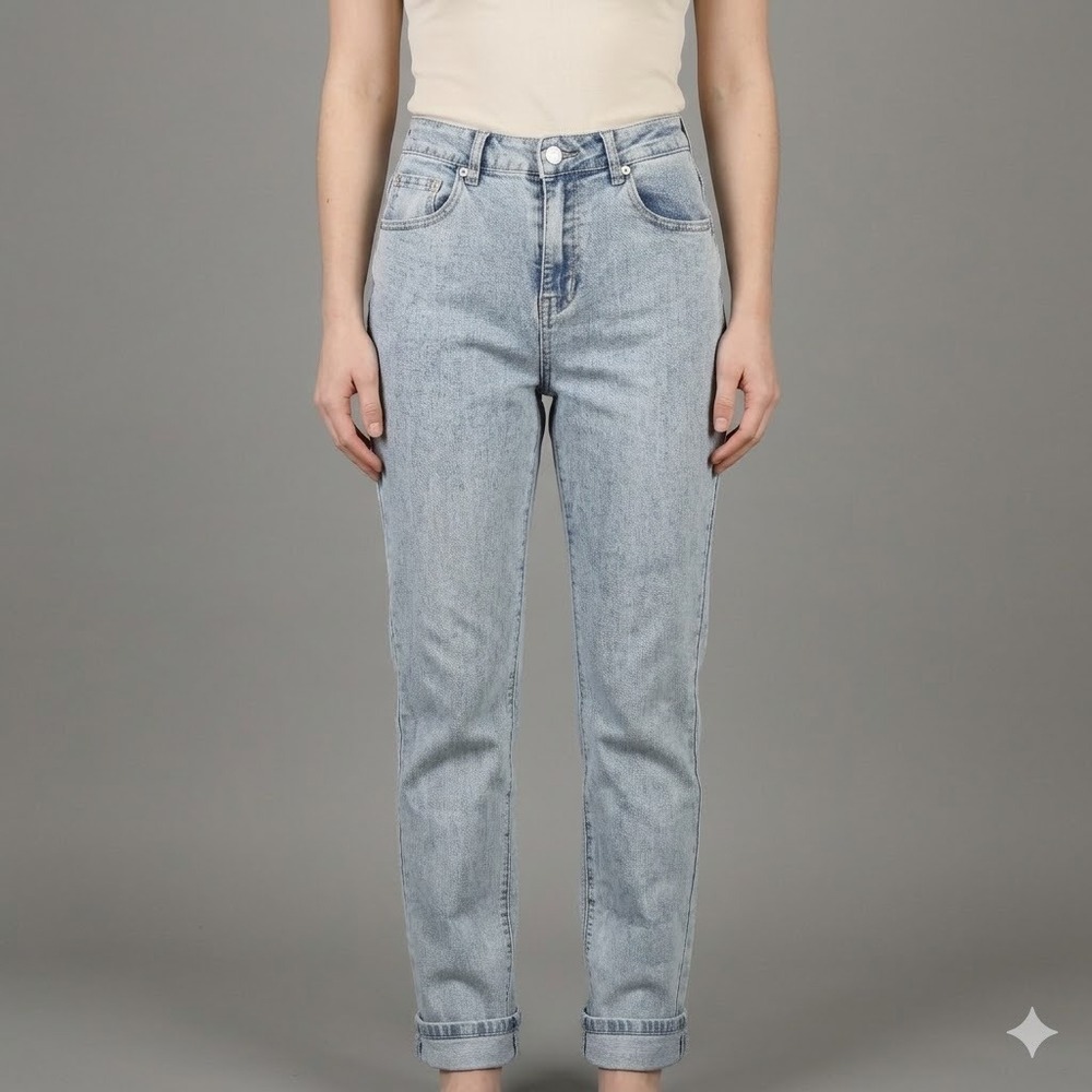 SUMWON High Waisted Straight Leg Jeans Light Wash Denim‎ Size 25
